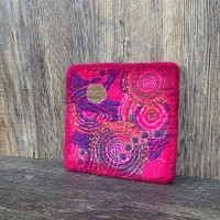 Pink Wool and Cotton Felted Trivet